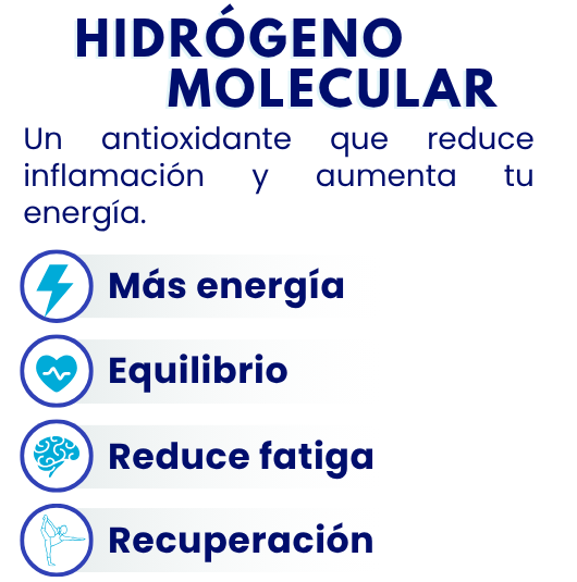 Hidrógeno molecular: Un antioxidante que reduce inflamación y aumenta tu energía.
